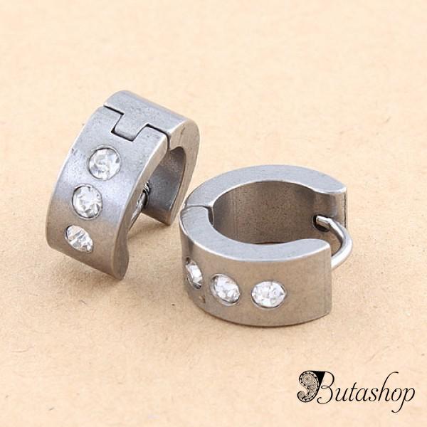 РАСПРОДАЖА! Стальные серьги со стразами - www.butashop.com