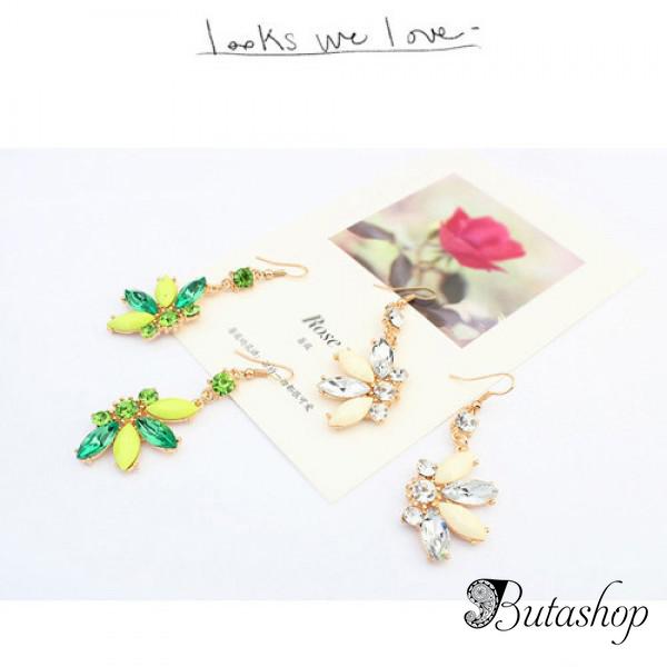 РАСПРОДАЖА! Серьги зеленой расцветки - www.butashop.com