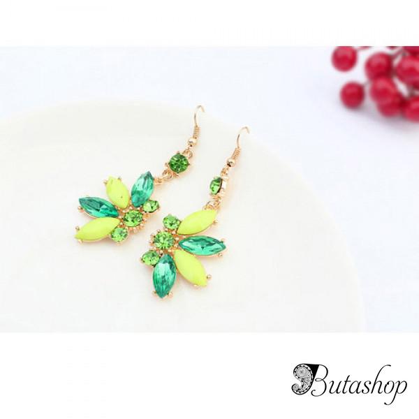 РАСПРОДАЖА! Серьги зеленой расцветки - www.butashop.com