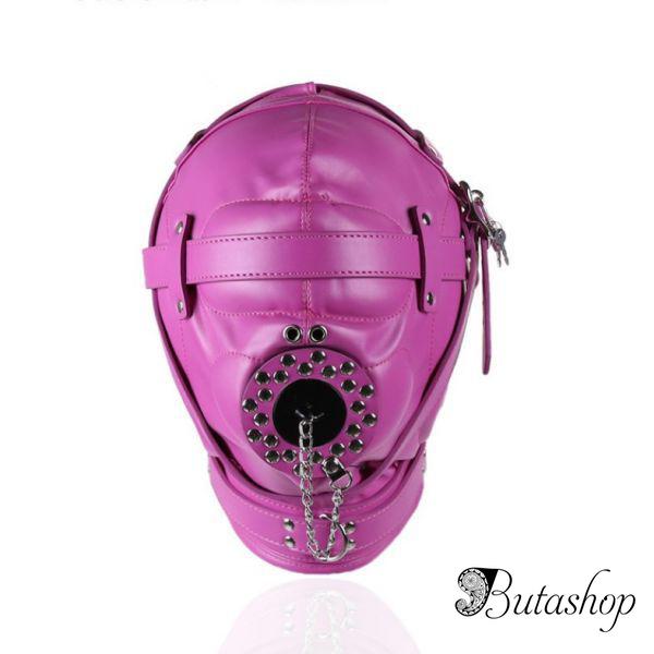 Фиолетовая полностью закрытая бдсм маска - www.butashop.com
