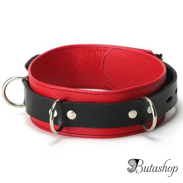 Двухцветный кожаный ошейник - www.butashop.com