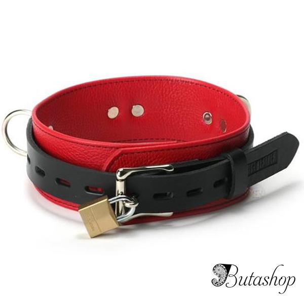 Двухцветный кожаный ошейник - www.butashop.com