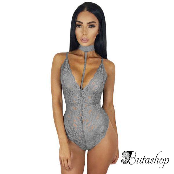 Тедди серого цвета с чокером - www.butashop.com