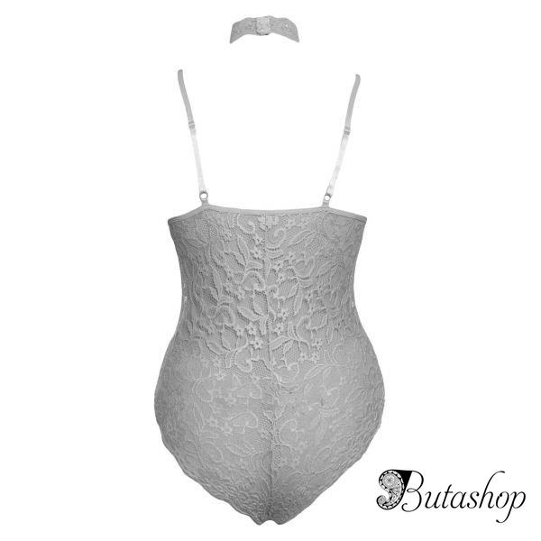 Тедди серого цвета с чокером - www.butashop.com