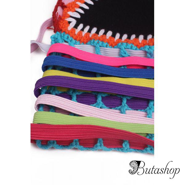 Цветной неопреновый купальник с вязанной отделкой - www.butashop.com