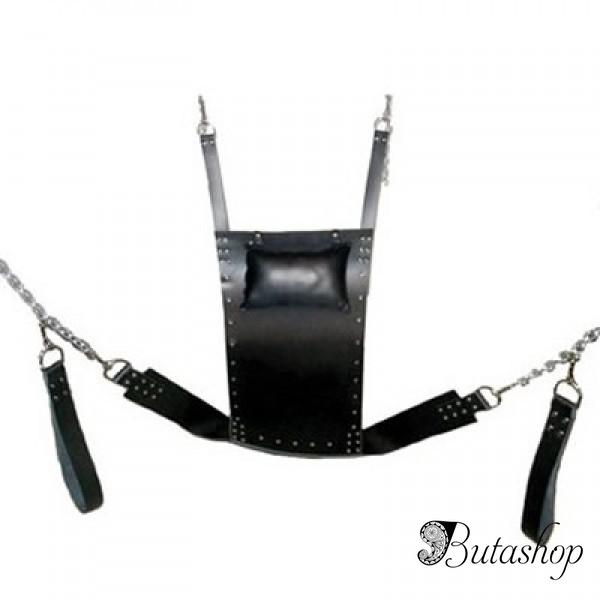 Черный кожаный фиксатор, качель для секса - www.butashop.com