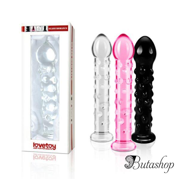 Черный стеклянный фаллоимитатор Glass Romance - www.butashop.com