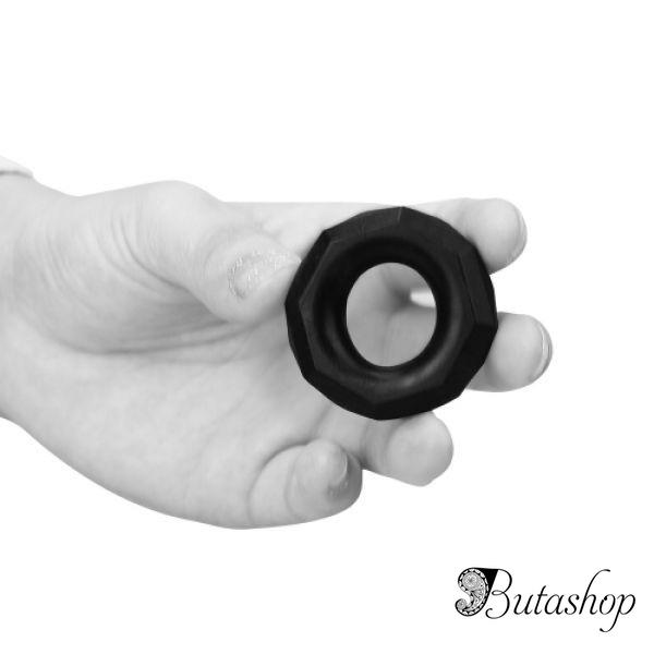 Черное эрекционное кольцо Power Plus без вибрации - www.butashop.com