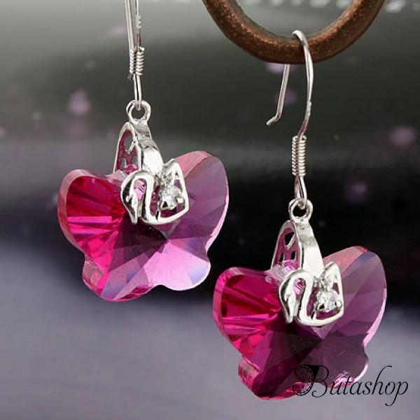 РАСПРОДАЖА! Серебряные серьги-бабочки - www.butashop.com