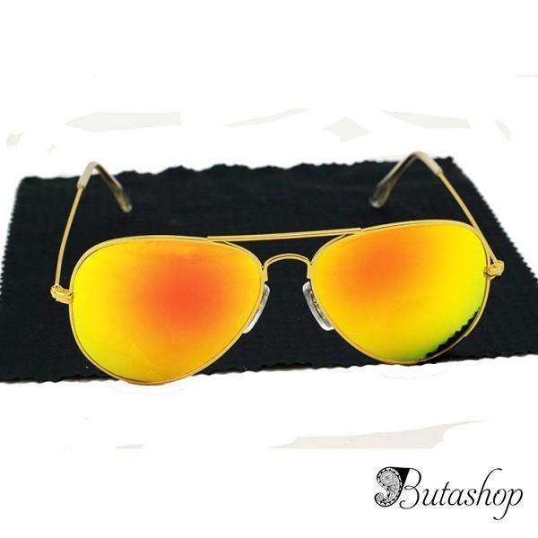 РАСПРОДАЖА! Очки солнцезащитные Ray-Ben Aviator золотистые - www.butashop.com