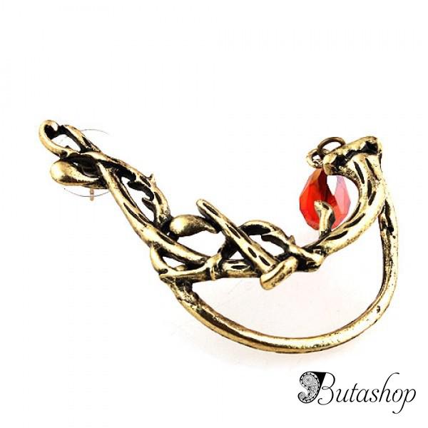 РАСПРОДАЖА! Золотистая серьга-каффа - www.butashop.com