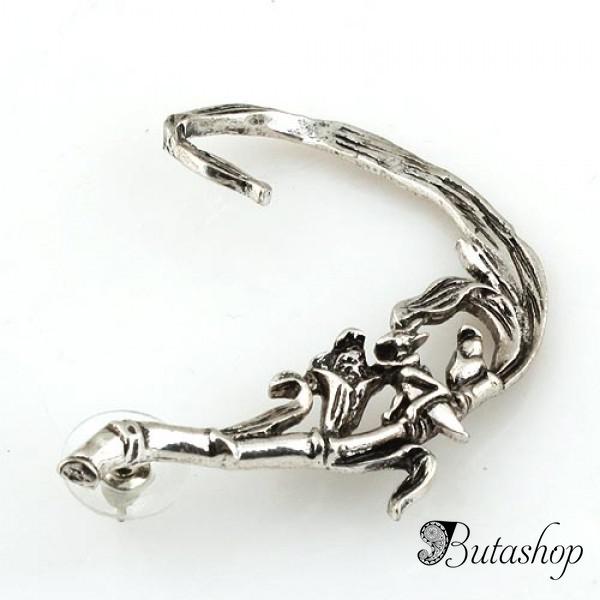 РАСПРОДАЖА! Длинная серебристая серьга - www.butashop.com