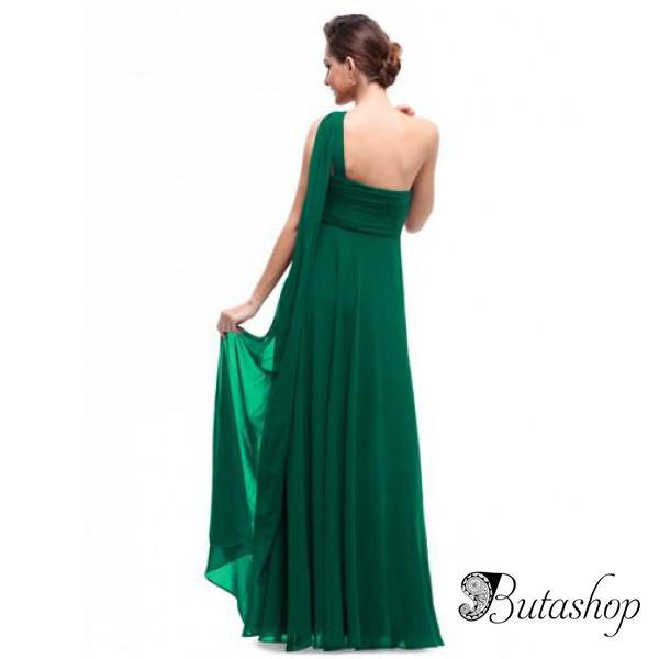 РАСПРОДАЖА! Зеленое вчернее платье на одно плече - www.butashop.com