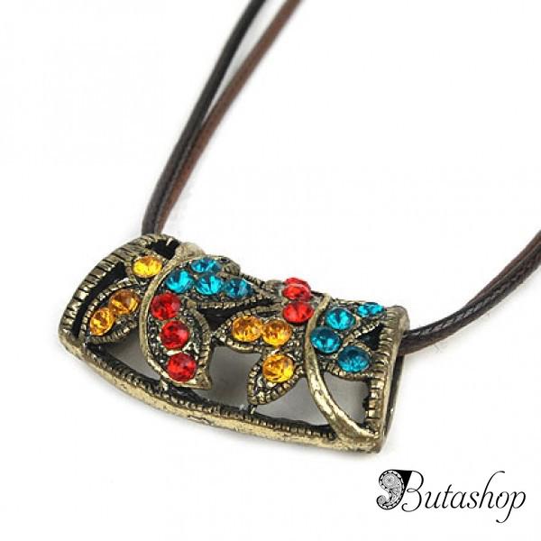 РАСПРОДАЖА! Ожерелье с яркой подвеской из страз - www.butashop.com