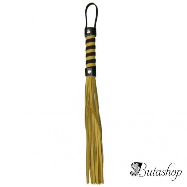 Строгая кожаная плеть жолтая - www.butashop.com