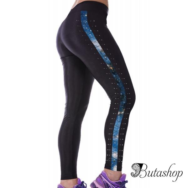 Черные леггинсы с принтом Галактика - www.butashop.com