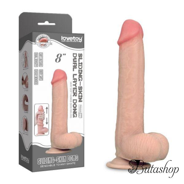 Sliding-Skin Dual Layer Dong 8 inch - www.butashop.com
