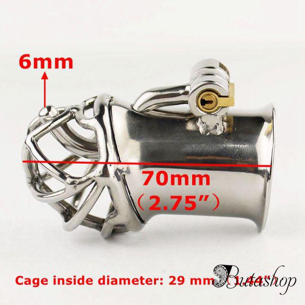 Stainless Steel PA Lock 6mm Glans Piercing Male Chastity Device Albert Piercing - www.butashop.com