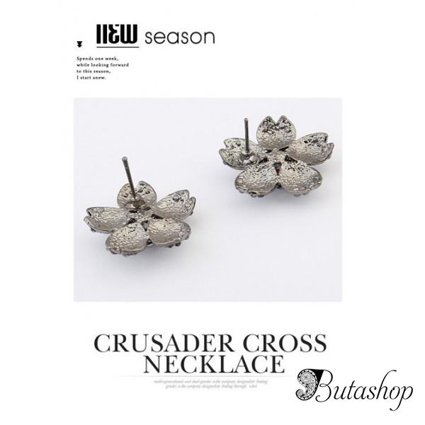 РАСПРОДАЖА! Серьги - Пять лепестков - www.butashop.com