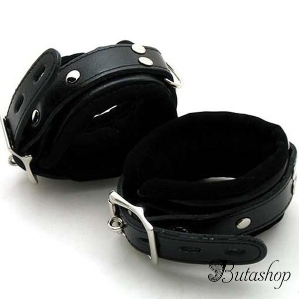Черные кожаные наручники - www.butashop.com