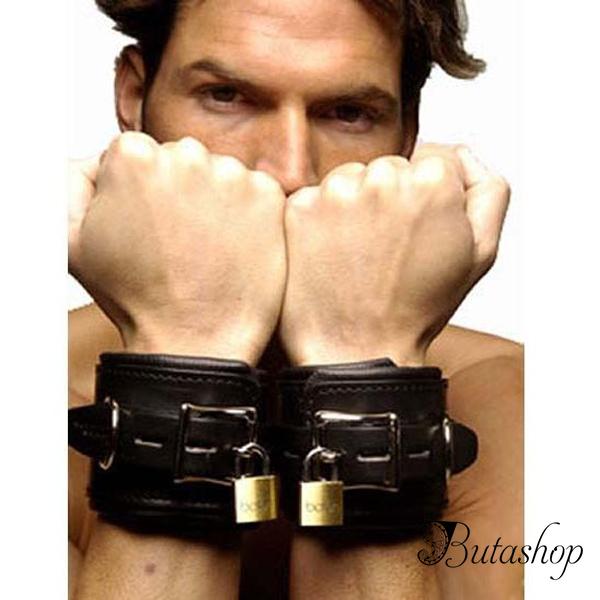 Черные кожаные наручники - www.butashop.com
