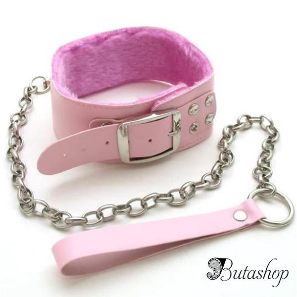 Современный розовый ошейник - www.butashop.com