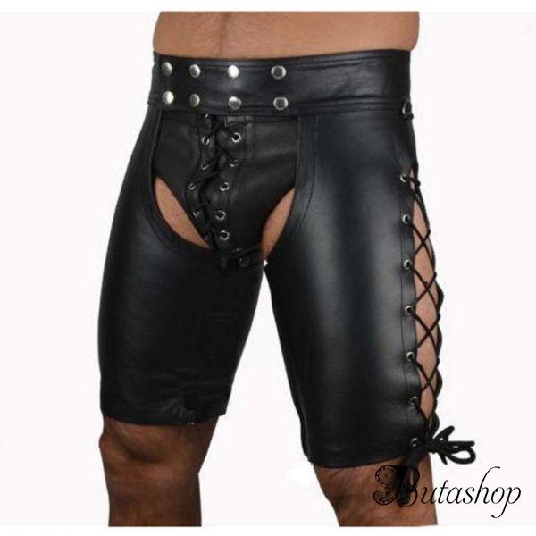Черный кожаный шорты - www.butashop.com