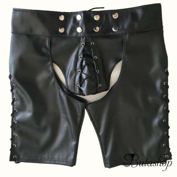 Черный кожаный шорты - www.butashop.com