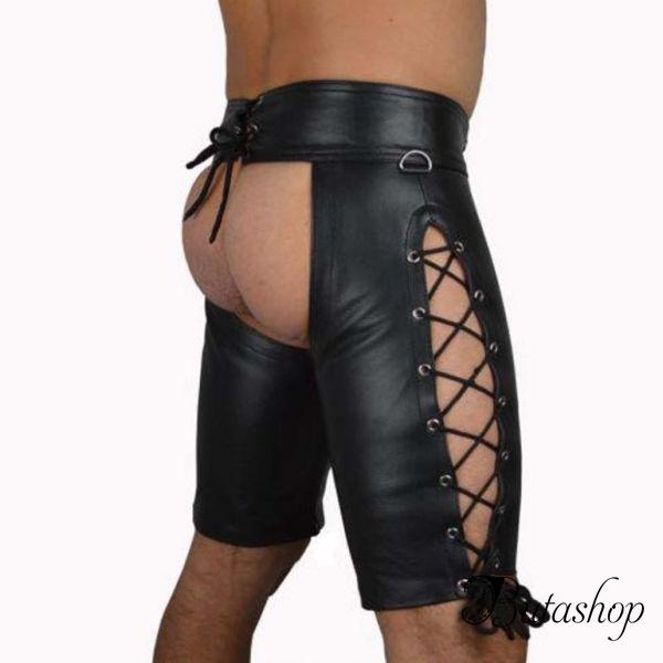 Черный кожаный шорты - www.butashop.com