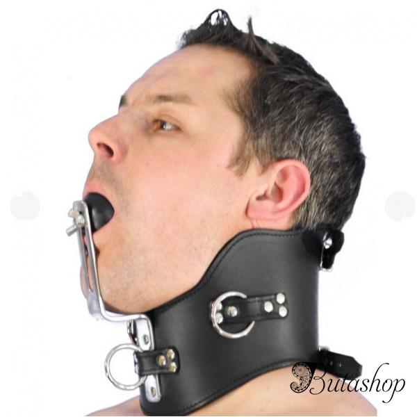 Черный ошейник с кляпом Fixed - www.butashop.com