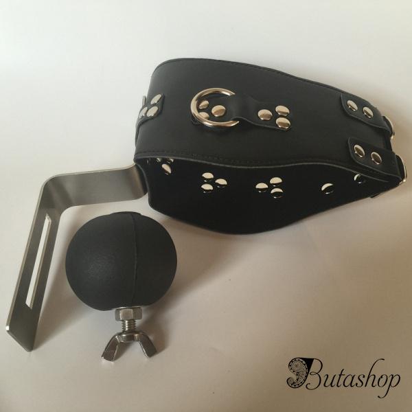 Черный ошейник с кляпом Fixed - www.butashop.com