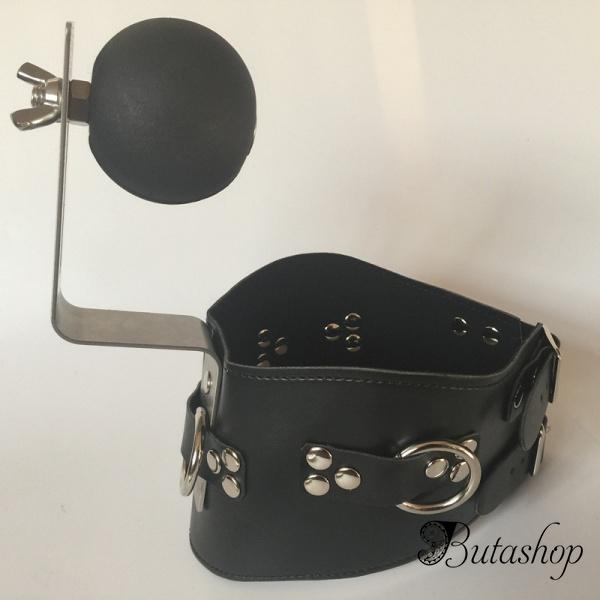 Черный ошейник с кляпом Fixed - www.butashop.com