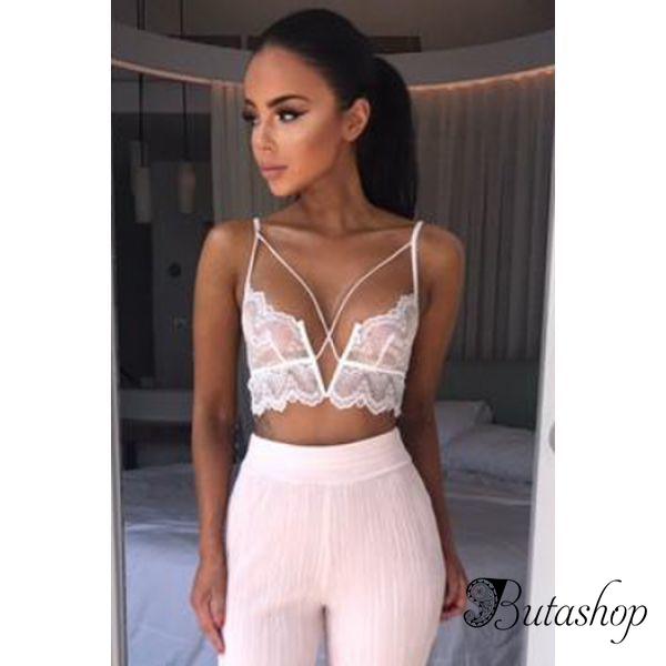 White Lace Bralette&Pantie Set - www.butashop.com