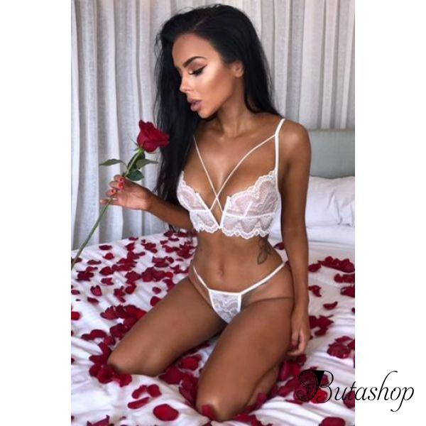 White Lace Bralette&Pantie Set - www.butashop.com