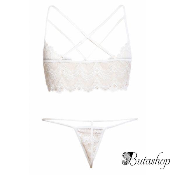 White Lace Bralette&Pantie Set - www.butashop.com