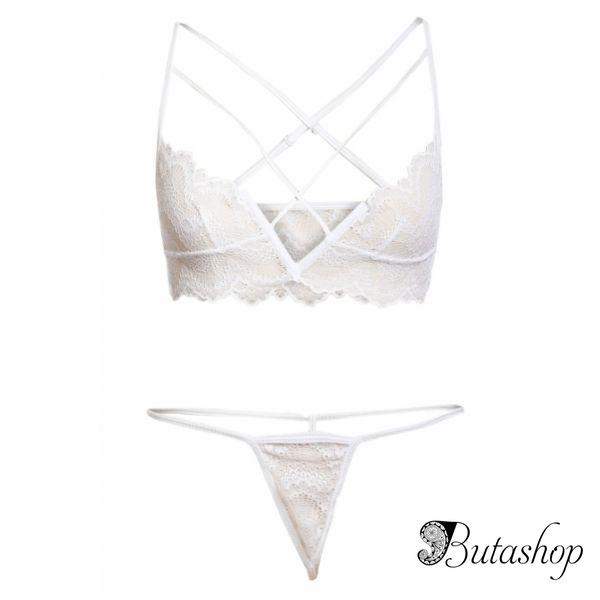 White Lace Bralette&Pantie Set - www.butashop.com
