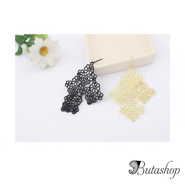 РАСПРОДАЖА! Серьги ромбовидной формы - www.butashop.com