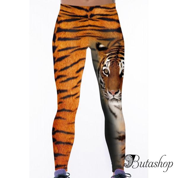 Леггинсы с принтом тигра - www.butashop.com