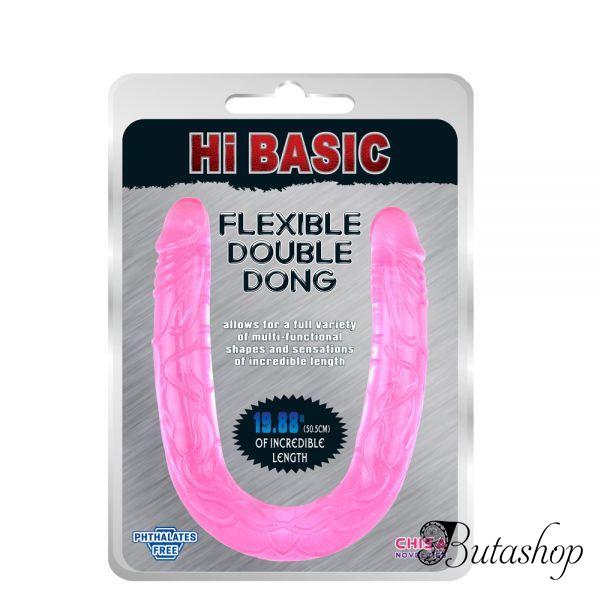 Jelly Flexible Double Dong-pink - www.butashop.com