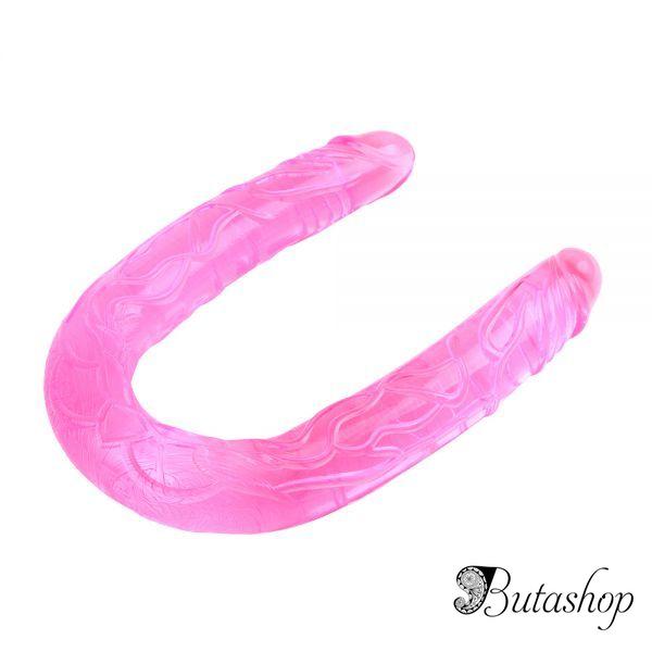 Jelly Flexible Double Dong-pink - www.butashop.com