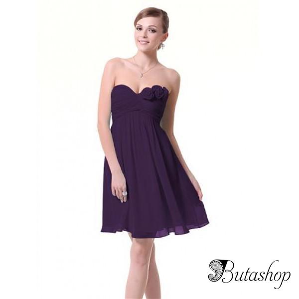 РАСПРОДАЖА! Платье с розами без бретель фиолетовое - www.butashop.com