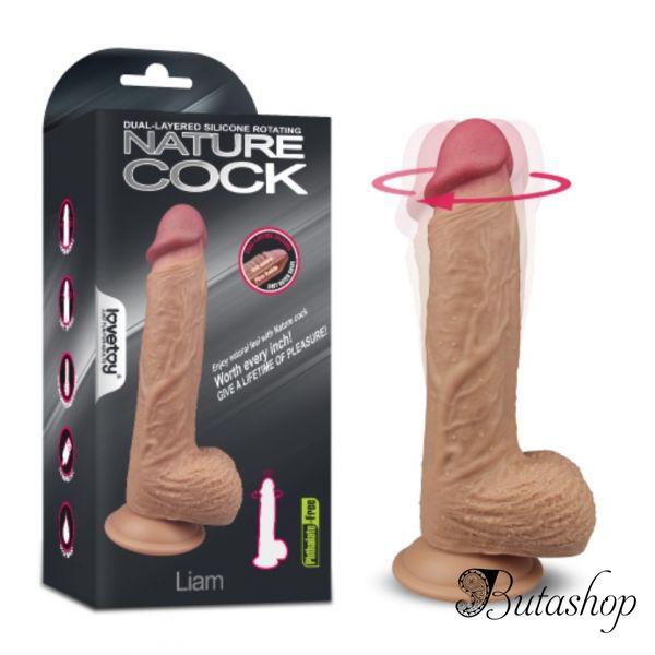 Вращающийся двухслойный фаллоимитатор Dildo Liam - www.butashop.com