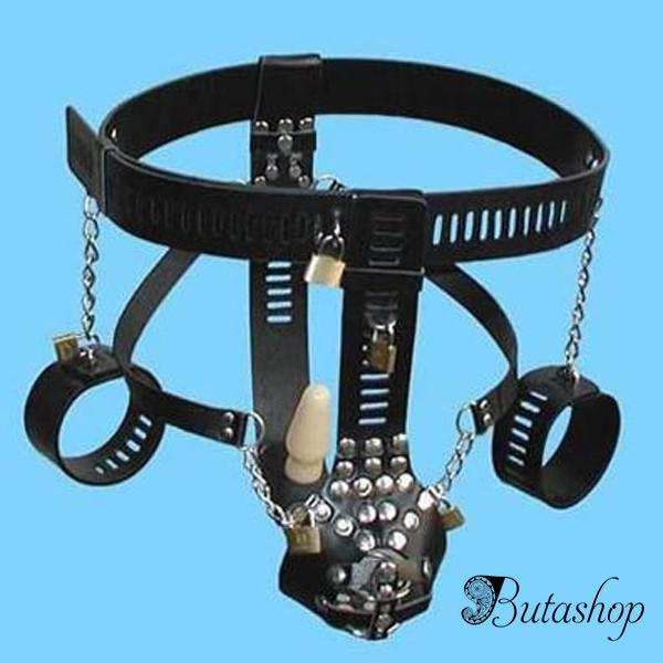 Черный мужской пояс целомудрия - www.butashop.com