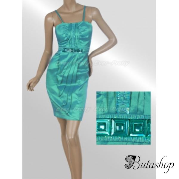 РАСПРОДАЖА! Сексуальное бирюзовое платье в обтяжку - www.butashop.com