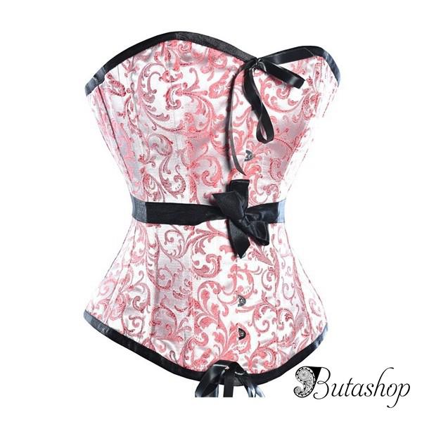 Праздничный корсет с принтом розового цвета - www.butashop.com