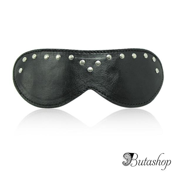 Кожаная закрытая маска с паетками - www.butashop.com