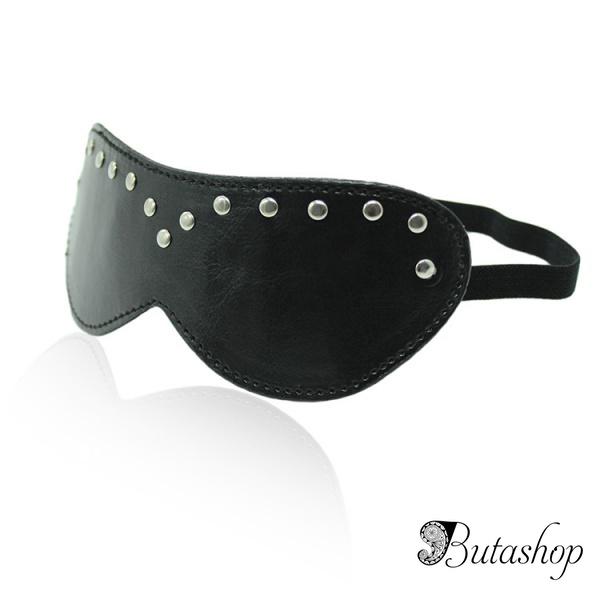 Кожаная закрытая маска с паетками - www.butashop.com