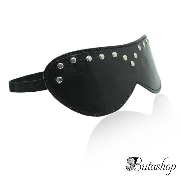 Кожаная закрытая маска с паетками - www.butashop.com