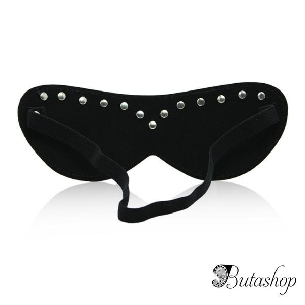Кожаная закрытая маска с паетками - www.butashop.com