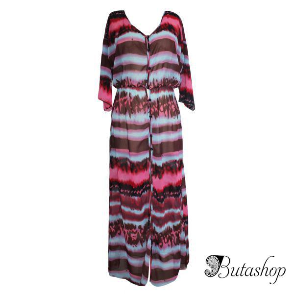 Пляжная шифоновая накидка на пуговицах - www.butashop.com